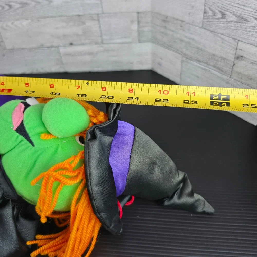 Vintage 1995 Stuffins Inc Halloween Witch Plush Shelf Sitter Green Orange Purple